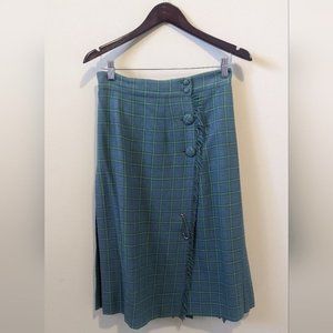 Suzanne Sportswear  Vintage Wrap Pleated Plaid Skirt 12